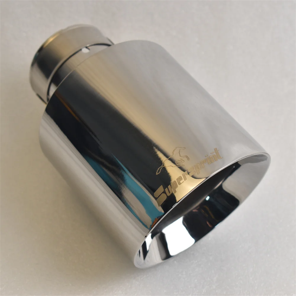 

Supersprint Car Exhaust Tip 304 Stainless Steel 2.5inch Universal Tail Pipe Decoration Nozzles Stainless MufflerTail Tips Modify