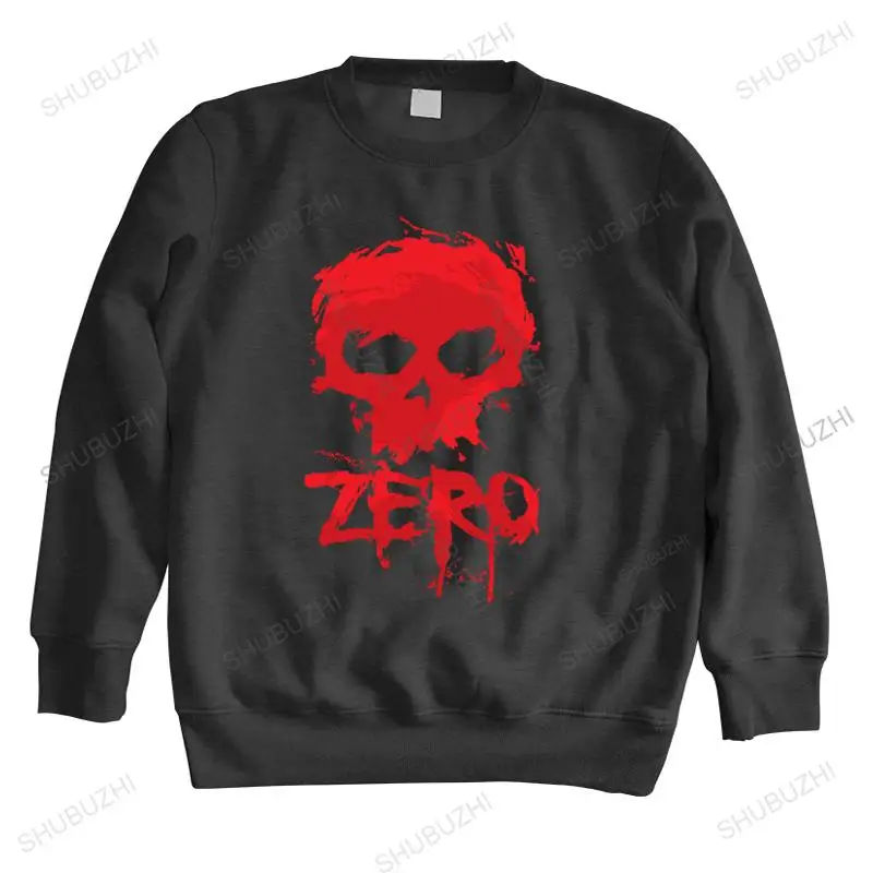 New ZERO Original Skate Vintage Skull Men\'s Black sweatshirt Size S To 3XL autumn long sleeves Cotton hoodie Top sweatshirts