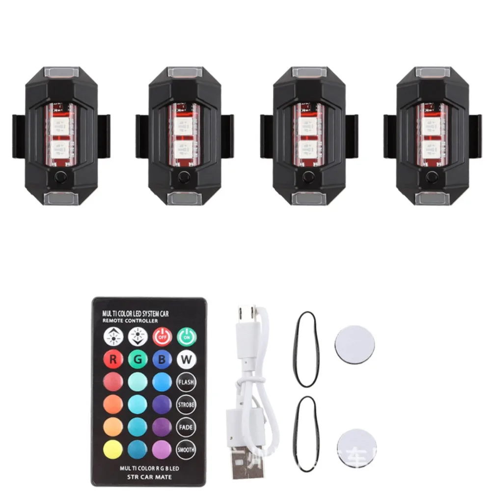 

RGB LED Strobe Light 7 Color Mini Size Motorcycle Warning Light Remote Control Flashing Motorcycle Signal Light Vehicle Use