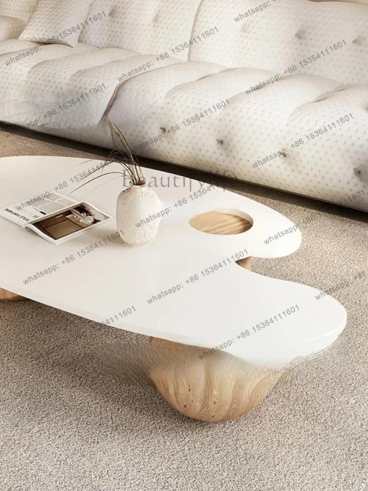 Modern Minimalist Cream Style Living Room Home Low Table Japanese Creative Solid Wood Coffee Table