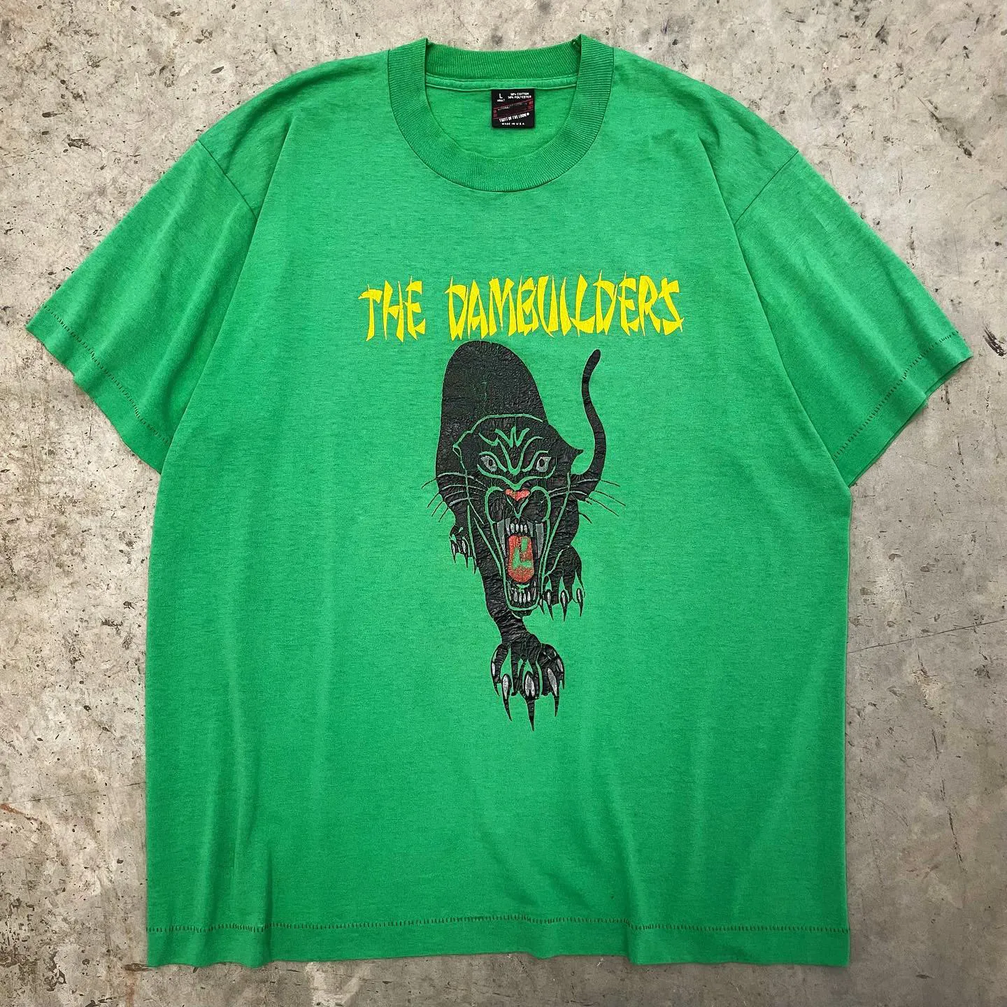 Green Punk T-Shirt Short Sleeve Unisex Cotton Breathable round Neck Animal Pattern Black Panther Wild Beast Millennial Street...