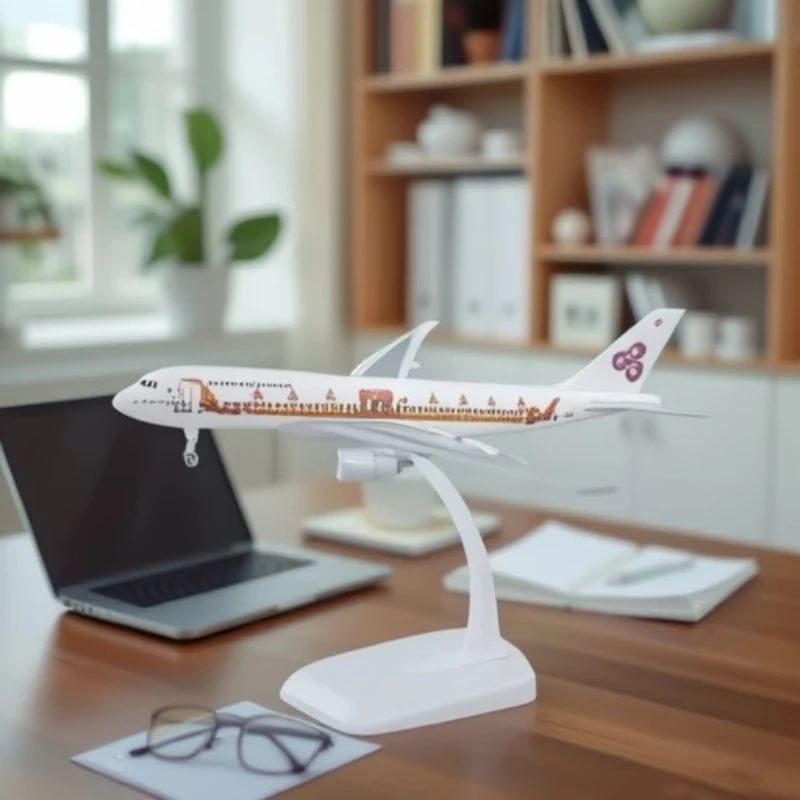 

Simulation Metal Aircraft Model 20cm Thai Dragon Boat B747 Plane Model Toy Replica With Landing Gear Alloy Material Aviation