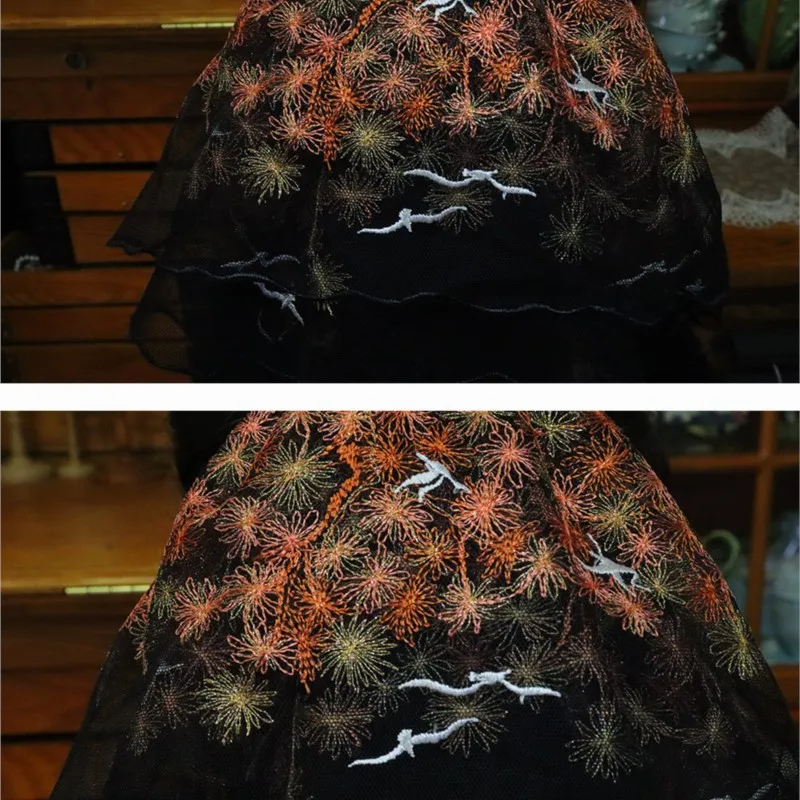 Handmade Special-Interest Design Lolita Style · Heavy Industry Shiny Embroidery Lace Hair Ring Accessories Double Layer