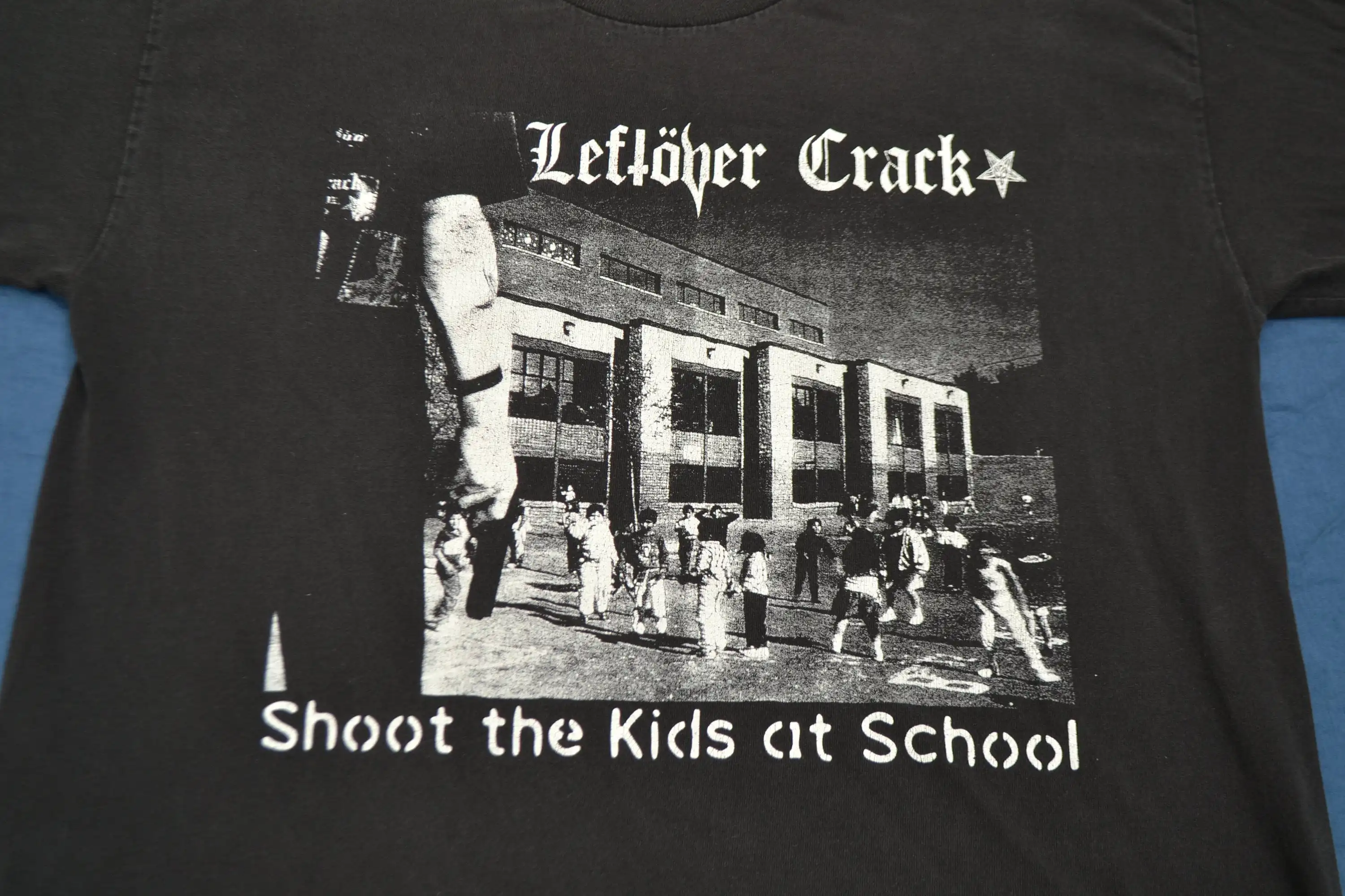 90'S Leftover Crack T Shirt Two Sided Crust Anarcho Punk L Rocker Sludge Crass Nausea Amebix Neurosis