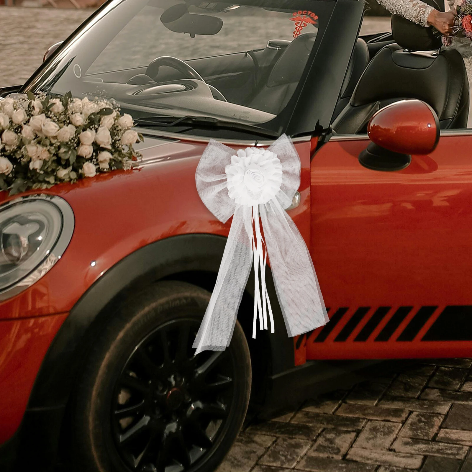 

2 Pcs Wedding Decoration Bow Decorations Bows for Car Chair Bridal Accessories Ribbon Big Presents