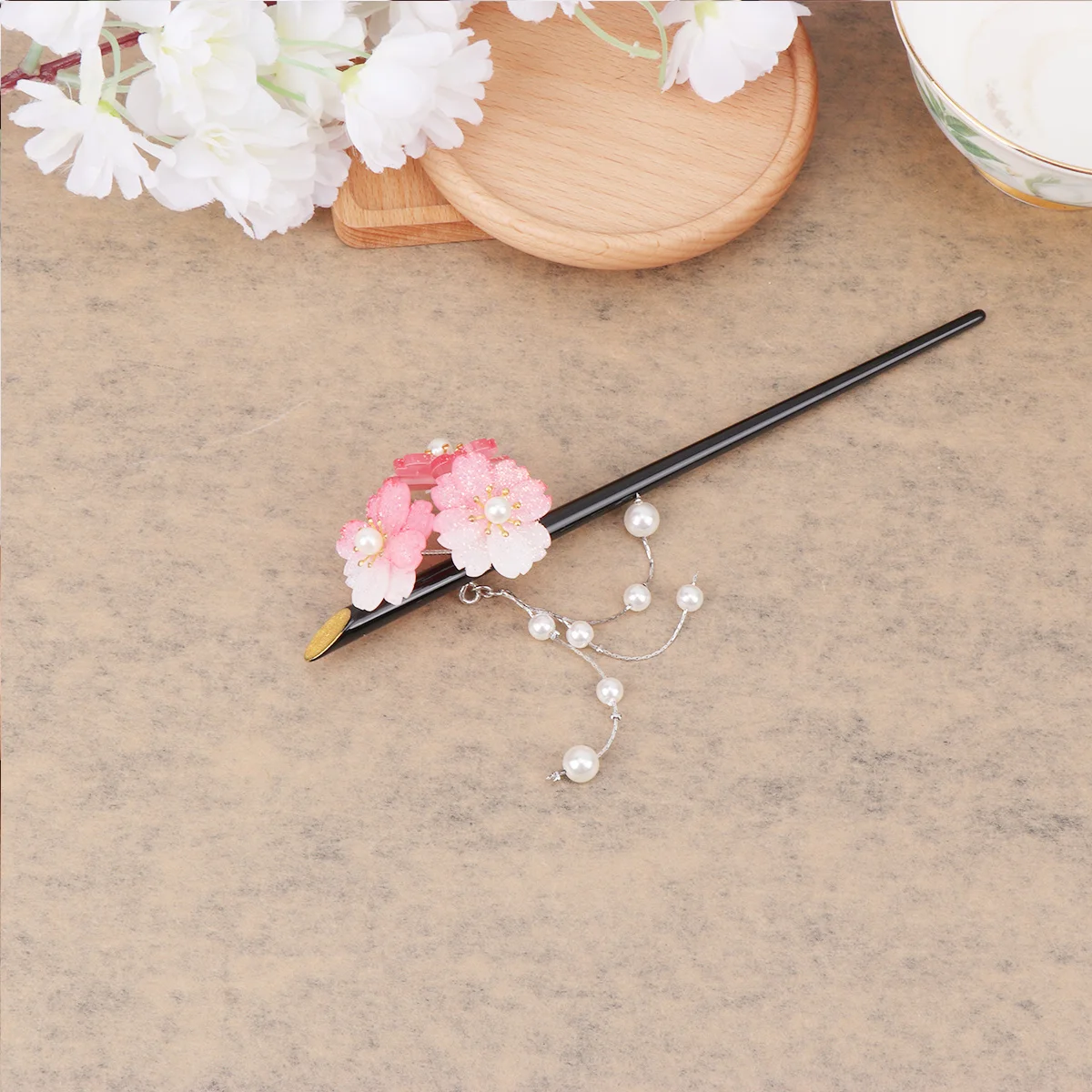 

1 Piece Elegant Flower Design Chinese Style Tassel Hair Stick Vintage Hairpin for Women Party Wedding Daily Wear Hair