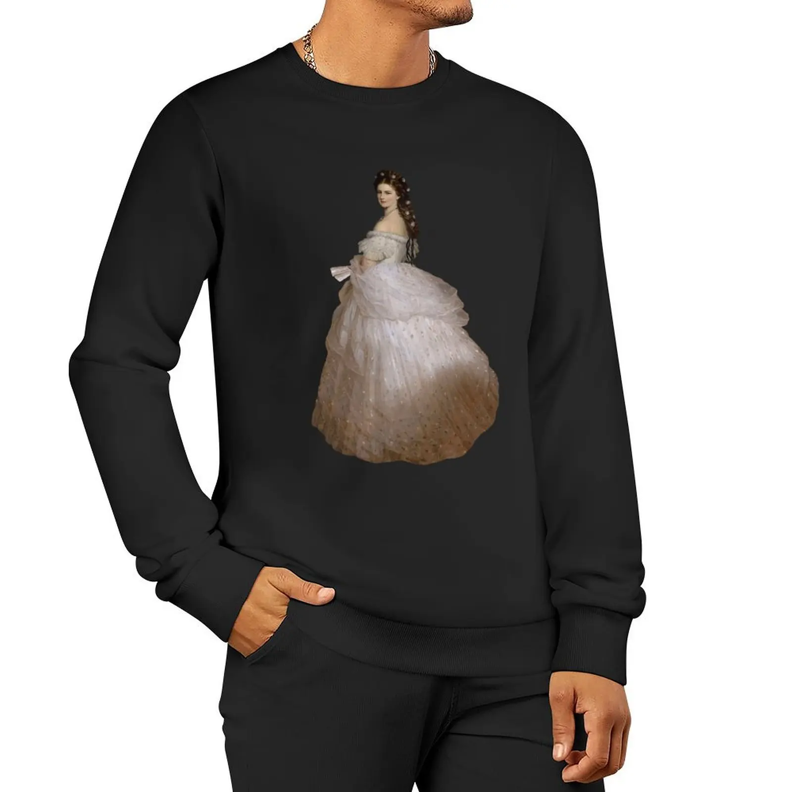 Empress Sisi Elisabeth of Austria - Painting Detail Pullover Hoodie korean autumn clothes japanese style oversize sweatshirt