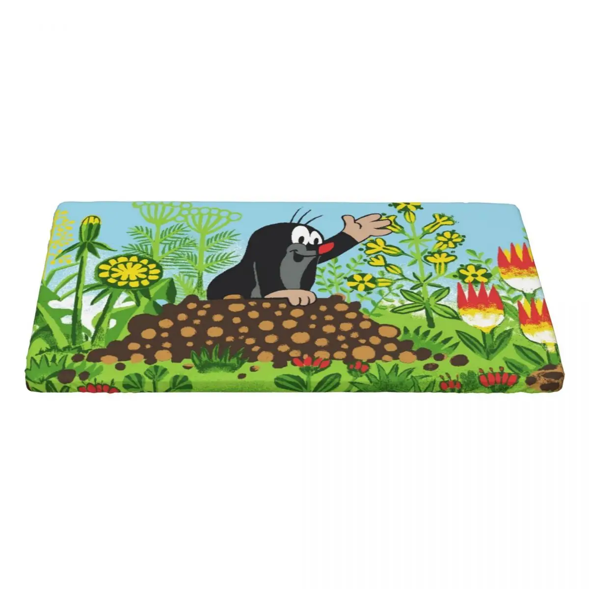 Custom Rectangular Waterproof Oil-Proof Cute Cartoon Mole Tablecloth Table Cover 4FT Fit Krtek Little Maulwurf Table Cloth