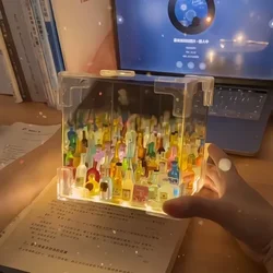 Creative Diy Small Wine Bottle Magic Cube Three-dimensional Night Light Gift Mirror Desktop Ornaments Home Decoration Crafts
