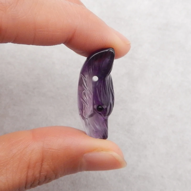 Handmade Jewelry Wolf Head Pendant Bead,Piezoelectric Quartz Animal Pendant DIY Jewelry Necklace Accessories 29x20x12mm 7g