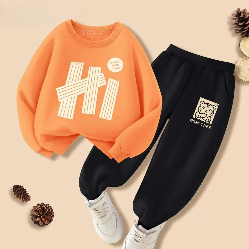 Autumn Baby Girl Boy Clothes Set Children Sports Letter Print Sweatshirt Top and Pants Buttom Two Piece Suit Kid Tracksuit