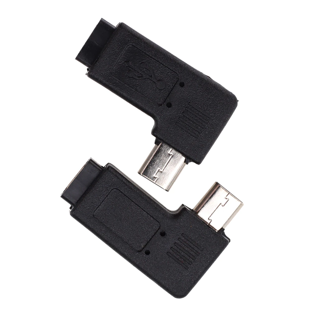 100pcs Micro USB Male to Micro USB Female Adapter 90 Degree Left & Right Angled Connector Data Sync Plug Converter