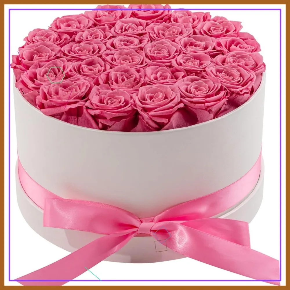 

27 Preserved Pink Roses in Elegant Box - Eternal Flowers for Mom, Wife Anniversary Birthday Gifts
