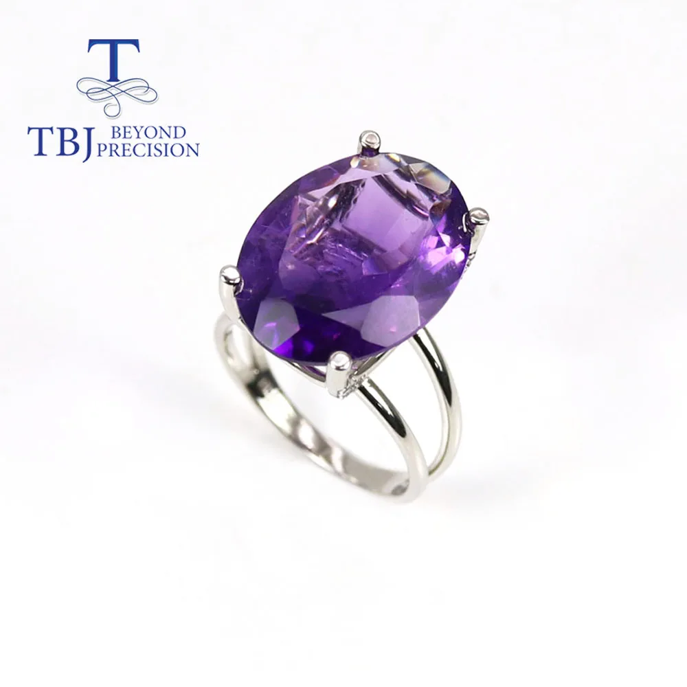 Natural South African amethyst oval 15*20mm large gemstone ring 925 sterling silver classic fashion design fine jewelry