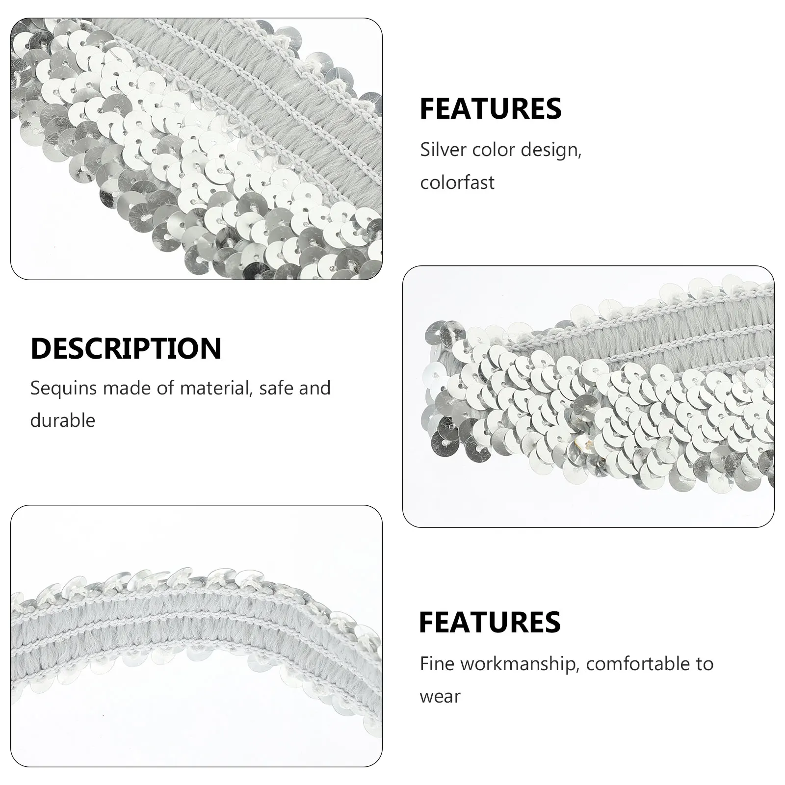 

12pcs Headbands Hair Accessories Stretchy Women Headdress Daily Party Girl Headbands Silver Comfortable Stylish