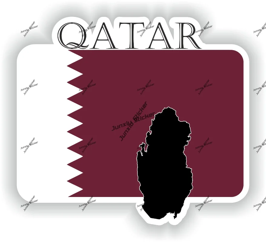 

Qatar Sticker Coat of Arms of Qatar Flag with Graphical Outline Emblem Scratch-Proof Decal for SUV Car Bike The Whole Body