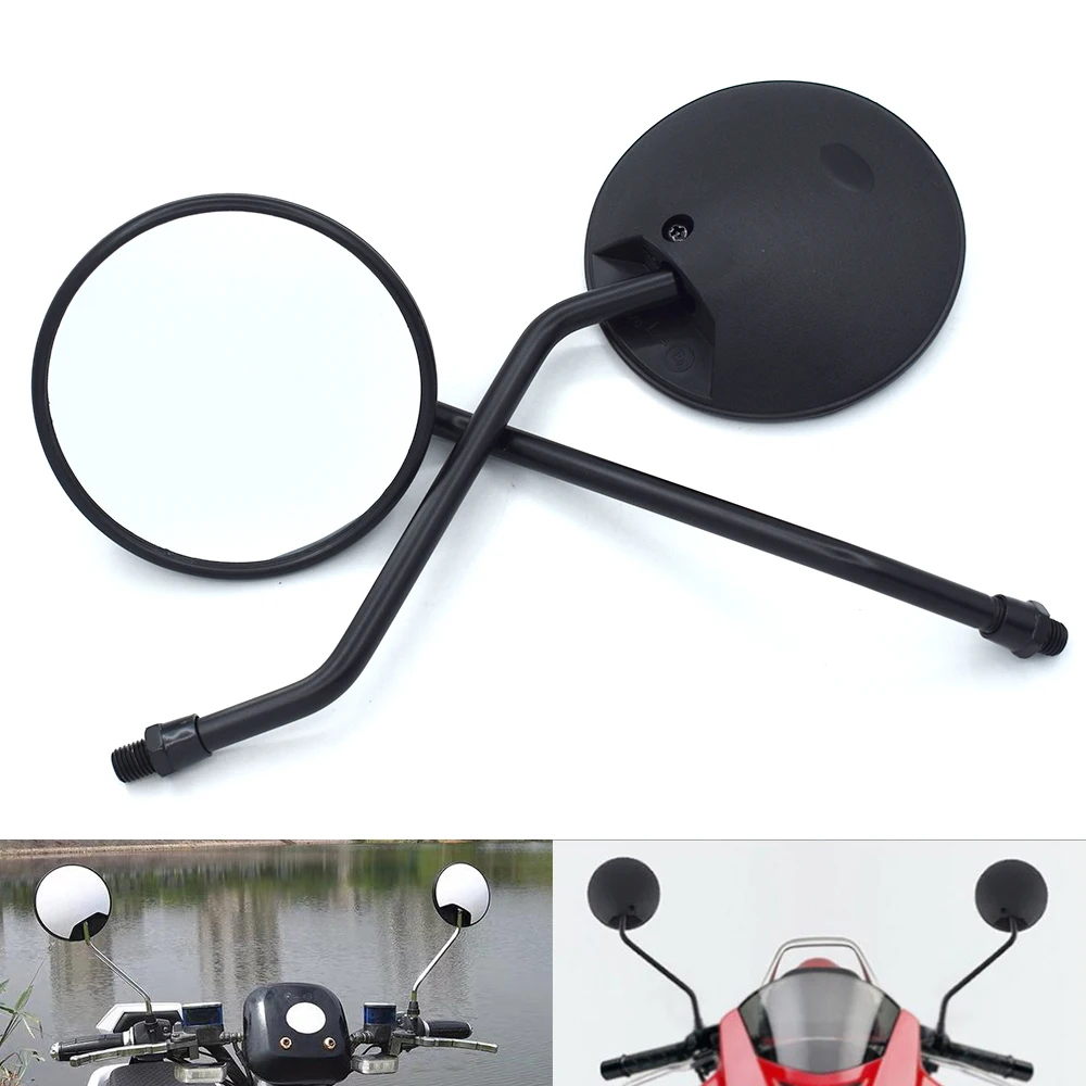 Universal 10mm Motorcycle Rearview Mirrors Round Mirrors black for BMW F800GS F800R F800GT F800ST F800S F700GS F650GS