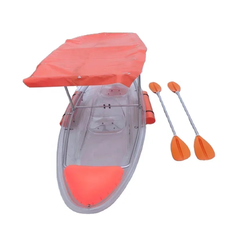 China Hot Sale Plastic Kayak PC Transparent Ship Transparent Kayak 2 Person Kayak For People Entertainment