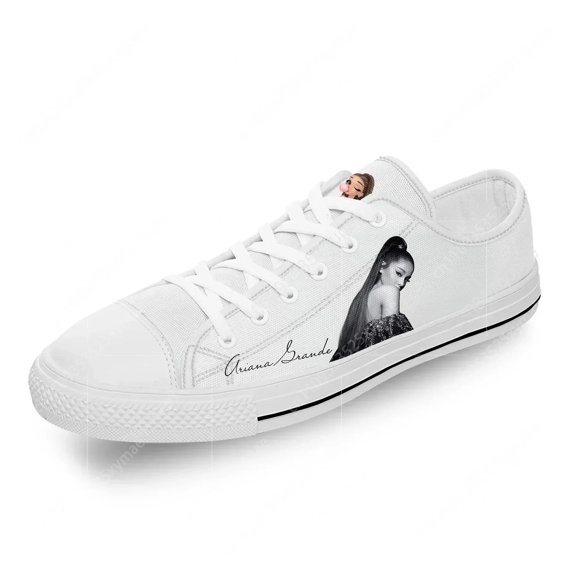 Music Ariana Low Top Sneaker Men Women Teenager Canvas High Quality Sneaker Casual Custom Made Shoes Customize DIY Shoe