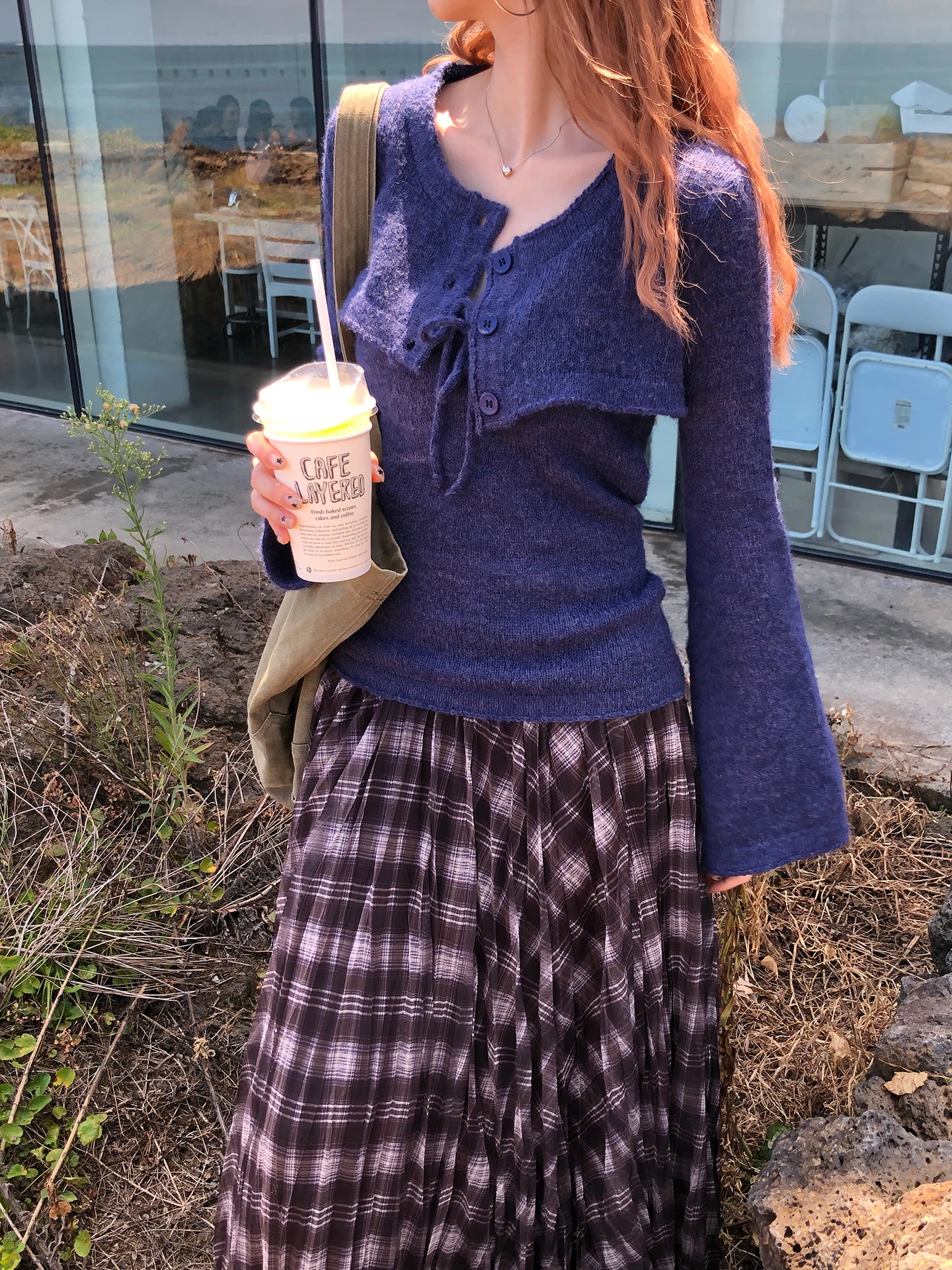 

Синий шерстяной вязаный свитер, женская верхняя одежда, комплект из двух предметов, ранняя осень Faion, прямой крой, обычный све