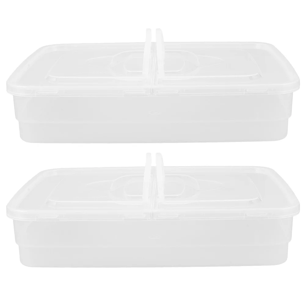

2Pcs Pizza Dough Proofing Trays Stackable Lid Handle Translucent Fermentation Storage Box Bread Dough Storage Bread Proofing Box