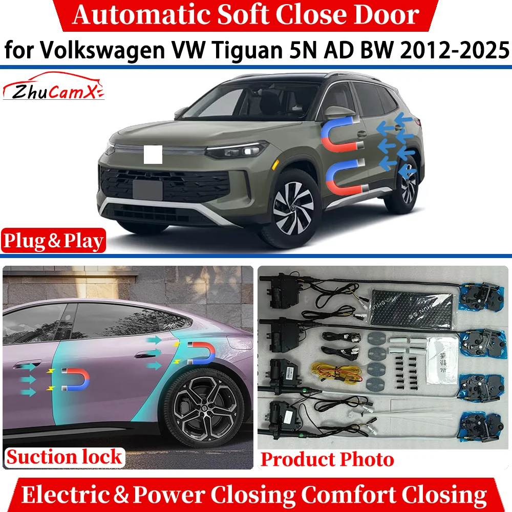 

for Volkswagen VW Tiguan 5N AD BW 2012-2025 Car Automatic Soft Close Door Electric Power Comfort Closing Suction lock System