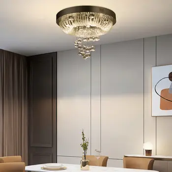 85-265V 水晶吸頂燈 銀色 現代 LED 吸頂燈 650LM/W 水晶吸頂燈 3 種燈光顏色 適用於臥室俱樂部 10 最佳銷售 銀色吸頂燈 - №5