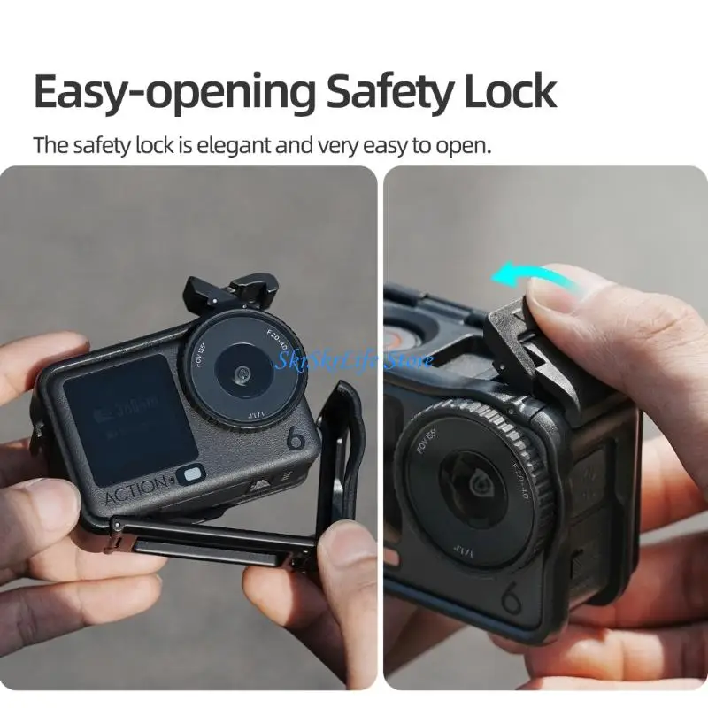 E65E Compactly Camera Bracket AntiScratch Cover Expansion Port for Action 6 Cameras