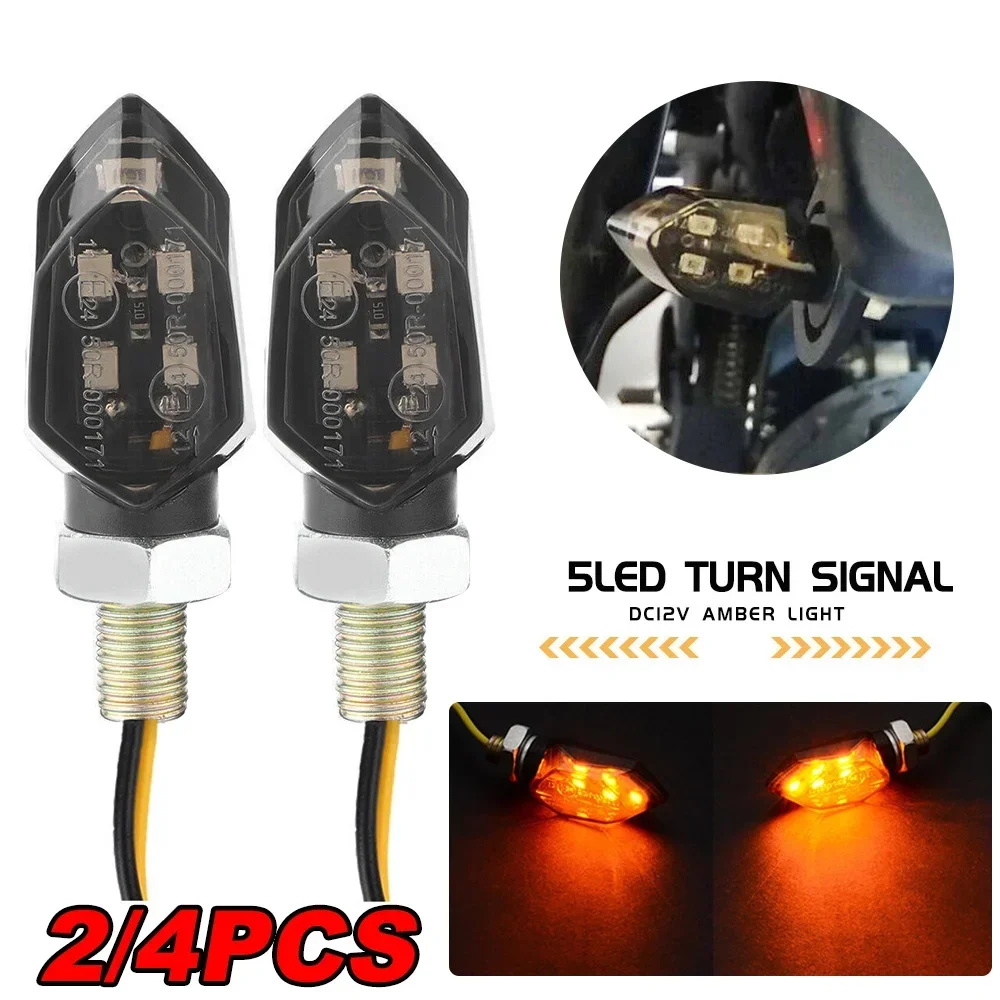 2/4Pcs Motorcycle Turn Signal Smoke Light Indicator Light 5 LED Motorcycle Signal Light for Kawasaki Honda BMW Yamaha ktm Harley