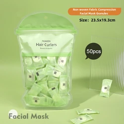 Mascarilla Facial desechable para mujer, toalla de seda comprimida coreana, Spa Facial, película de papel de humedad, herramienta de cuidado Facial DIY, 50 Uds.