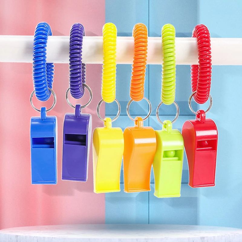 Colorful Spring Wristband Whistle Referee Sport Whistle Training School Soccer Tools Portable Outdoor Sports Spring Whistles