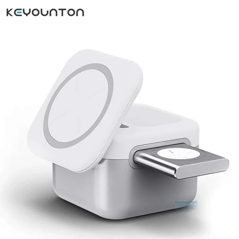 15W 3 In 1 Magnetic Wireless Charger Stand Pad for iPone 14 13 12 Pro Max 14 Plus Airpods Apple Watch Fast Charging Dock Station