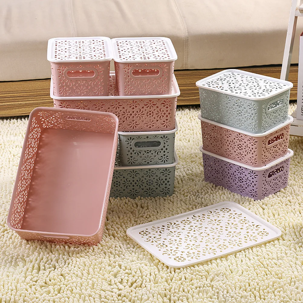

Underwear Storage Box Bin with Lid Flat Bins Lids Dual-lid Dress up Cube Lidded Basket Decorative Boxes