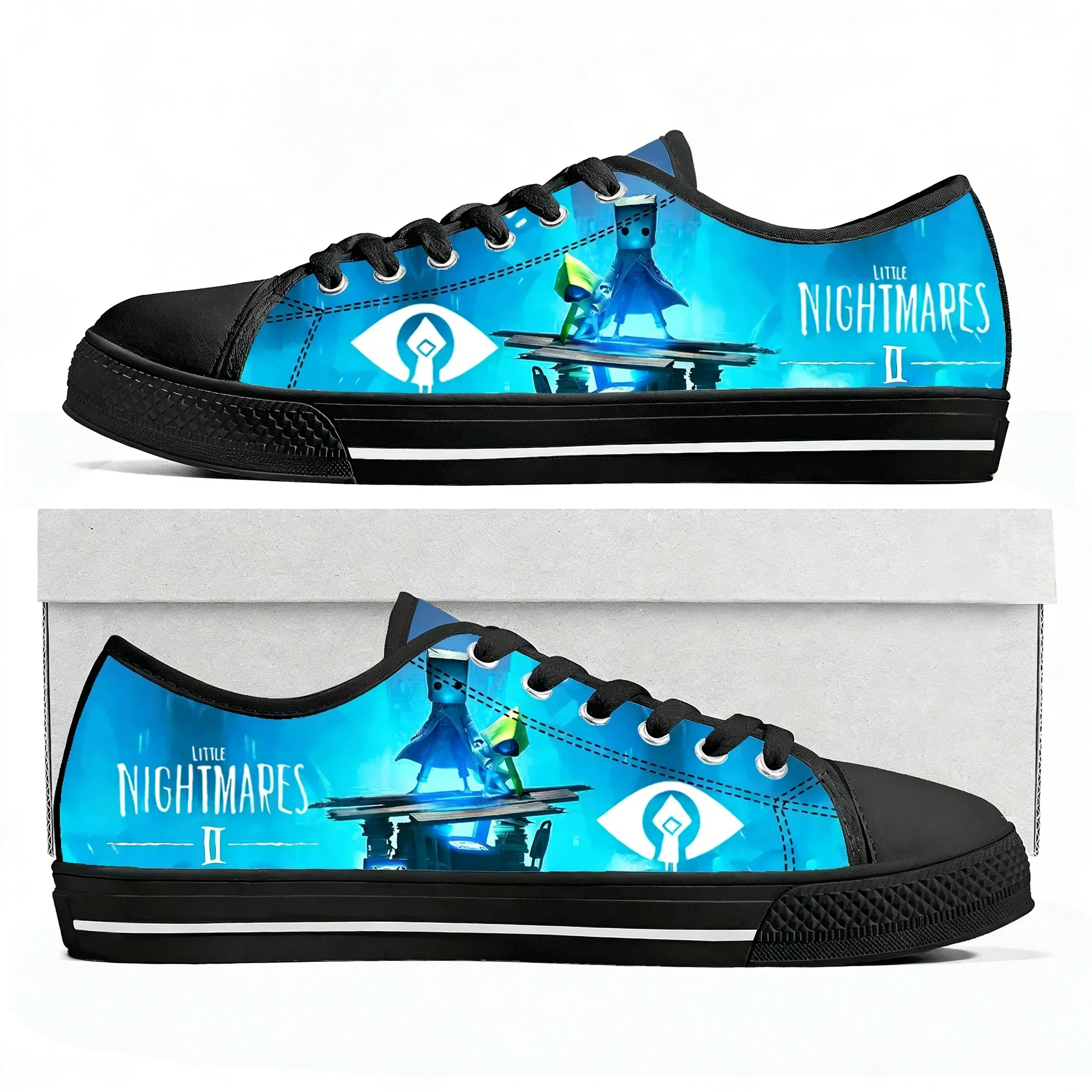 

Кроссовки Little Nightmares Anime Low Top для мужчин и женщин, высококачественные парусиновые кеды, обувь для пар, индивидуальный дизайн