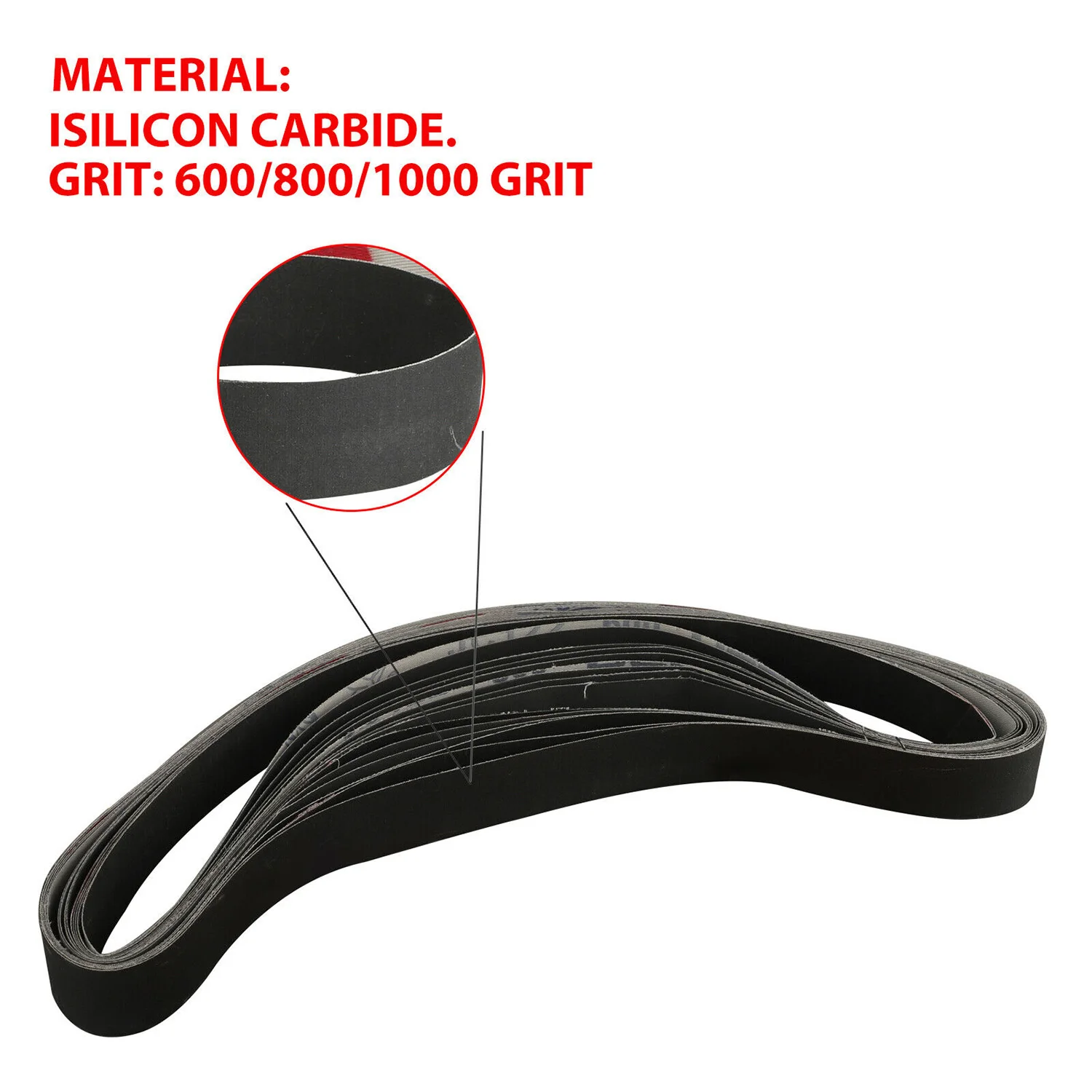 15 pezzi 1 pollice X 30 pollici 600/800/1000 nastri abrasivi a grana rettifica lucidatura ossido di alluminio