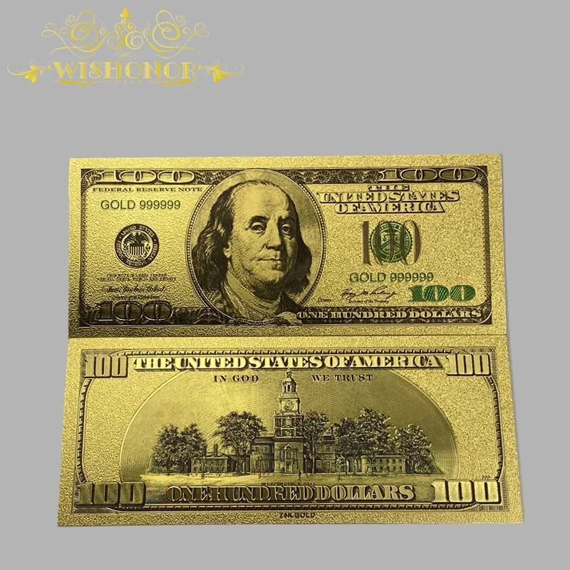 All Style America 100 Dollar Banknote New 100 Dollar in 24k Gold Plated For Collection