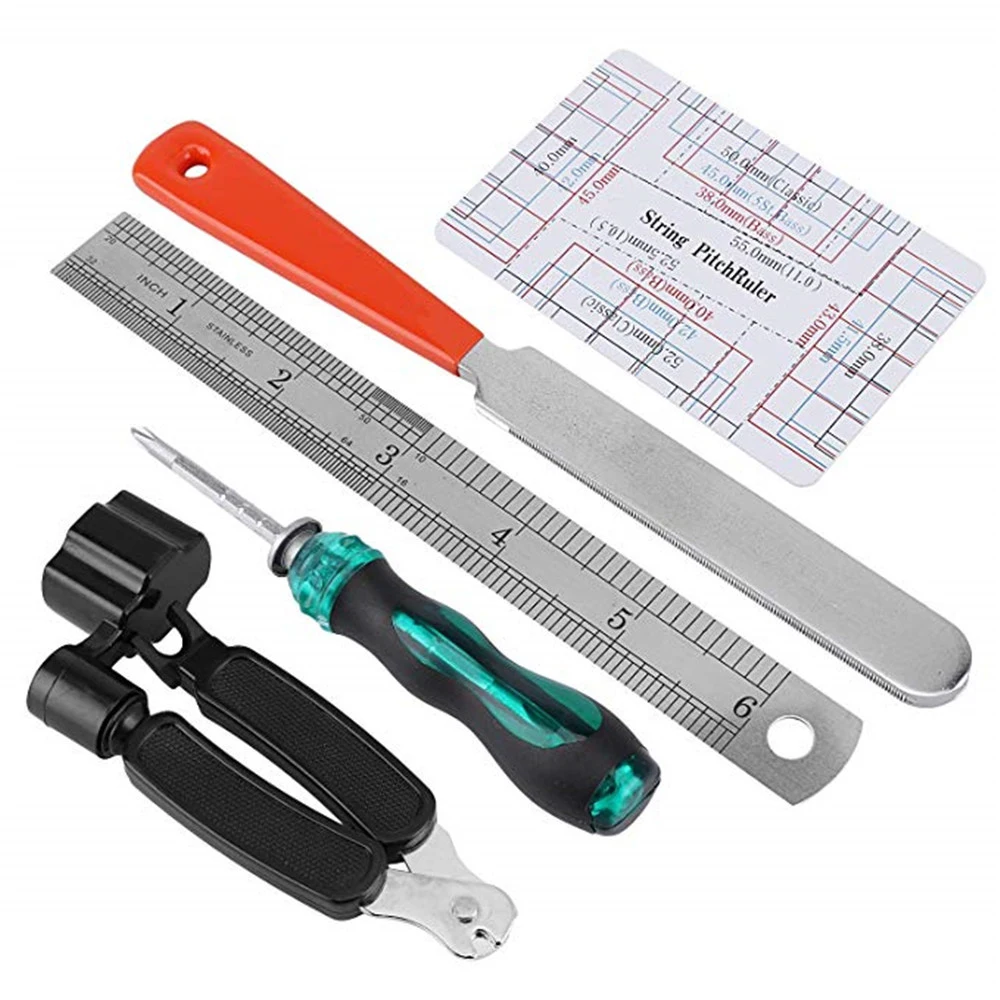 Guitar Luthier Care Kit 20PCS Guitar Tool Kit Repairing Maintenance Tools Guitar Care Leveling Action Ruler Fret Sanding File