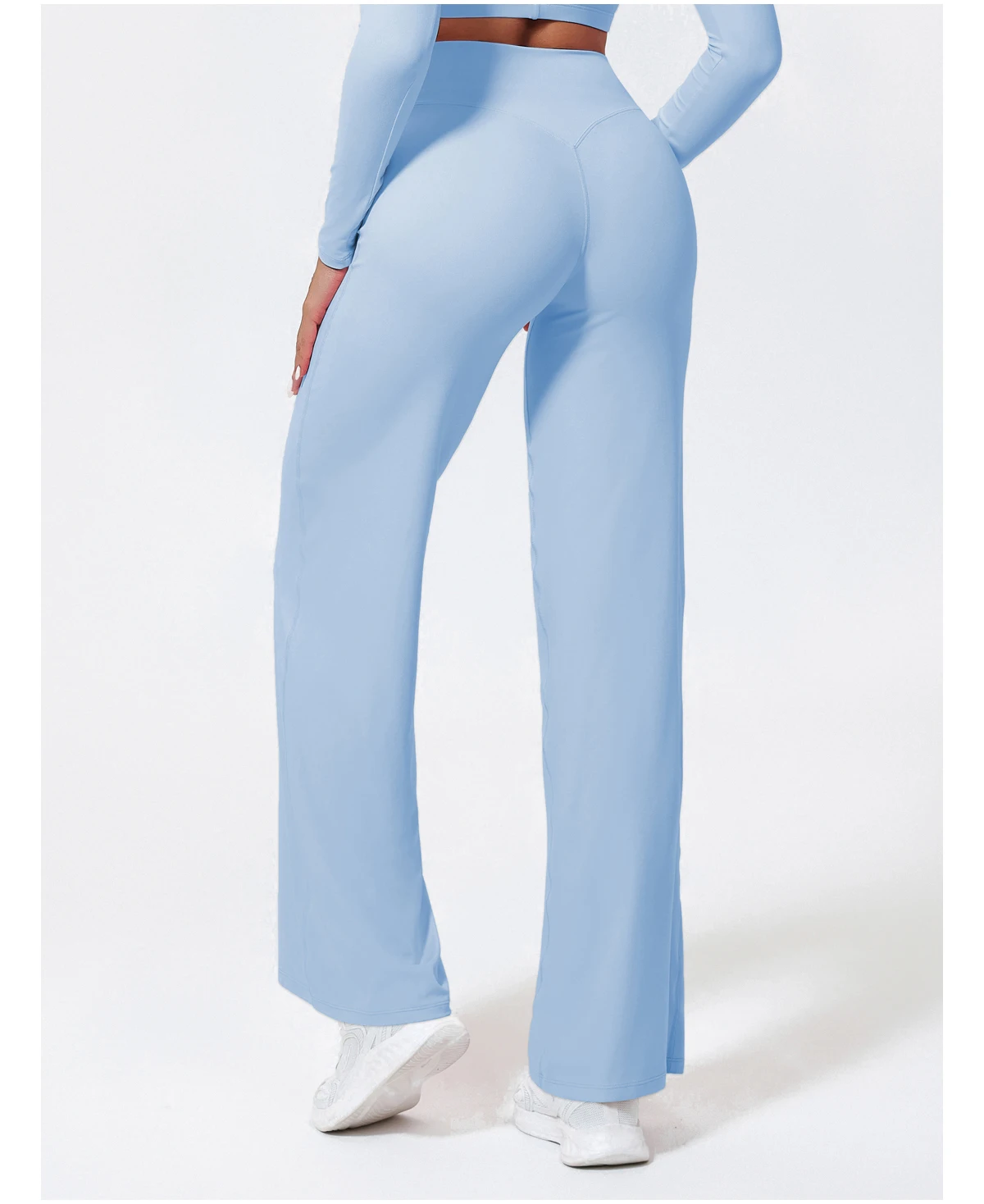 Hearuisavy Damen-Sporthose mit geradem Bein, Fitnessstudio-Bekleidung, nacktes Gefühl, Kompression, weites Bein, Yoga-Leggings, Pilates, Fitness-Strumpfhose – Detail 22