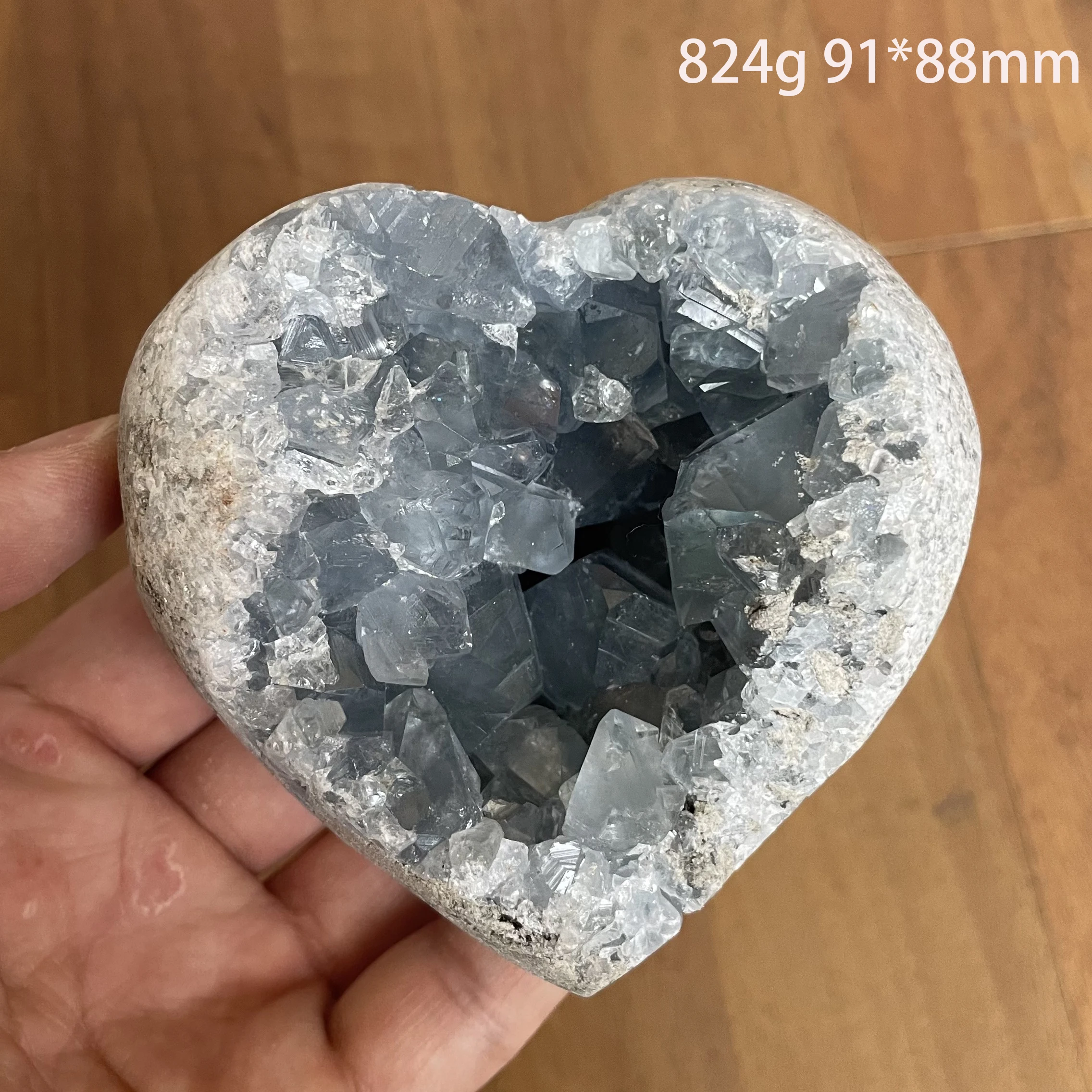 Natural Blue Celestite Geode Polished Crystal Geode Cluster Druzy Quartz Rock Decoration Stone Mineral Specimen Healing Reiki