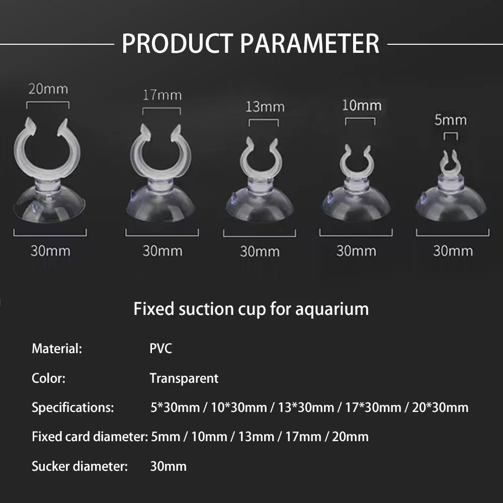 Aquarium Fish Tank Suction Cup Sucker Holders PVC Clear For 5/20mm Multipurpose Air Line Tube Hose Pump Wire Strong Suction