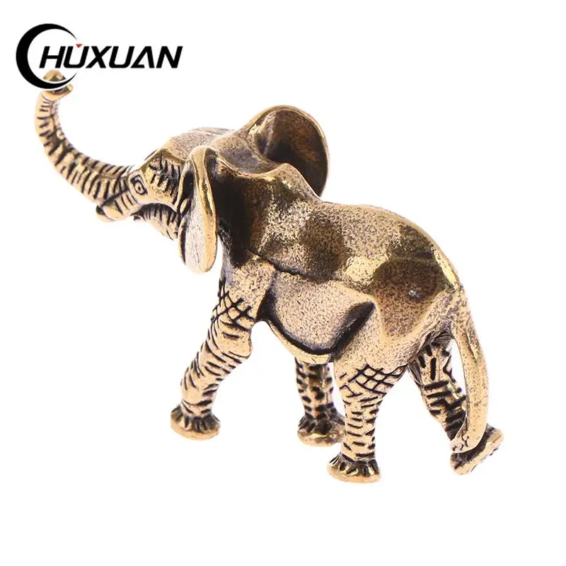 1Pc Collection Lucky Elephant Figurines Solid Copper Animal Ornaments Home Decor Tabletop Decoration Souvenir Crafts DIY Gifts