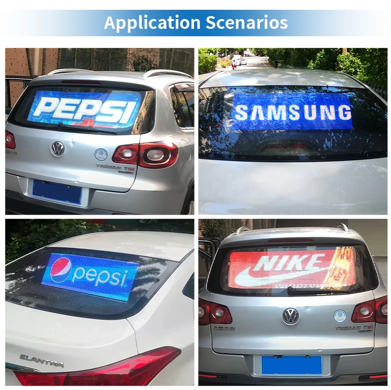 Flexible Advertising Led Transparent Film Screen Car Window Glass Flexible Led Display Clear Super Thin Led Film Display