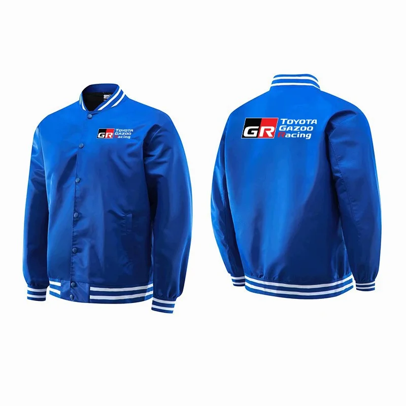 

Повседневная мужская бейсбольная куртка в американском стиле Toyota GAZOO Racing Cycling 2025 года с летающим пальто на пуговицах с хлопковой подкладкой.