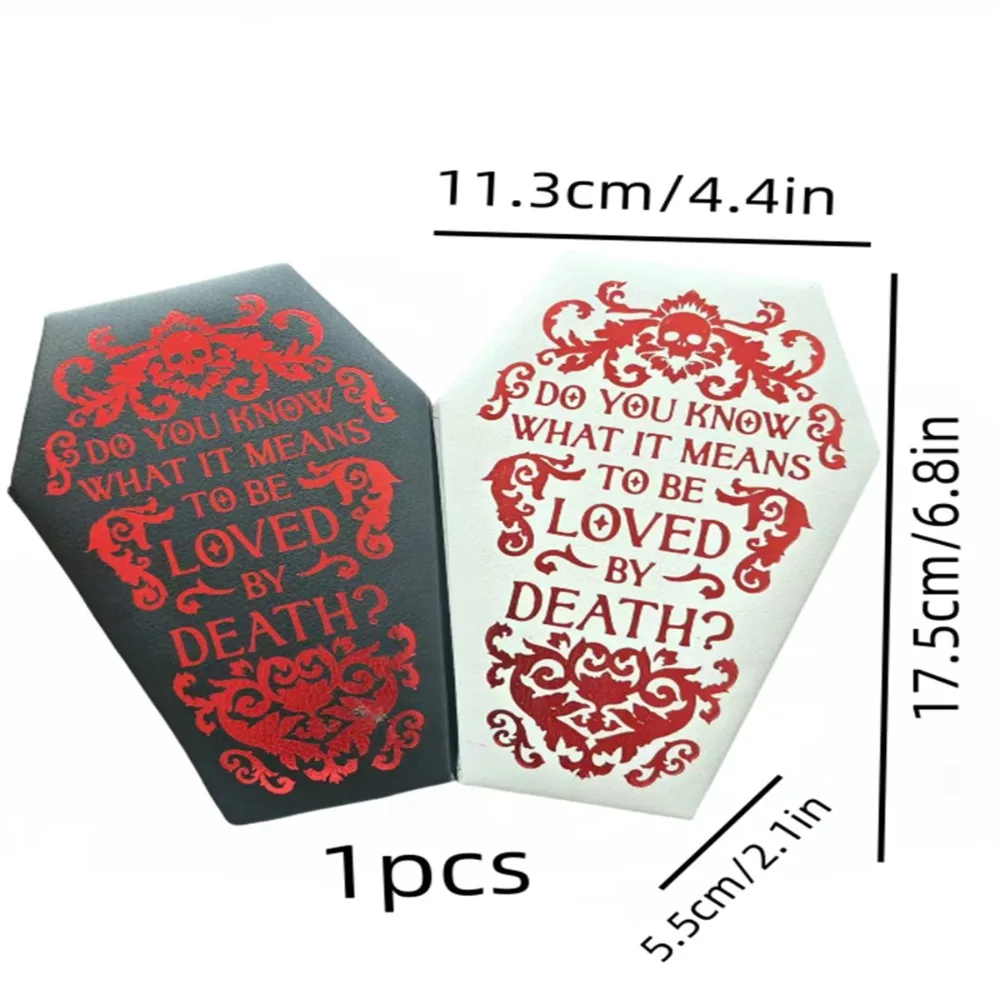 Gotische Sarg-Schmuckbox, Samt-Displaybox, Halloween-Geschenkverpackung, Aufbewahrungsbox für Schmuckstücke, eleganter tragbarer Schmuck-Organizer – Detail 1