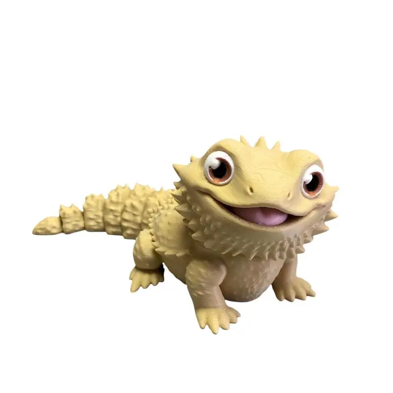 3D-gedruckte niedliche Bartagame-Figur, Eidechsenstatue, Schreibtischdekoration, Geschenk für Reptilienliebhaber, Heimdekoration, Tierkollektion, Bastelartikel – Detail 7