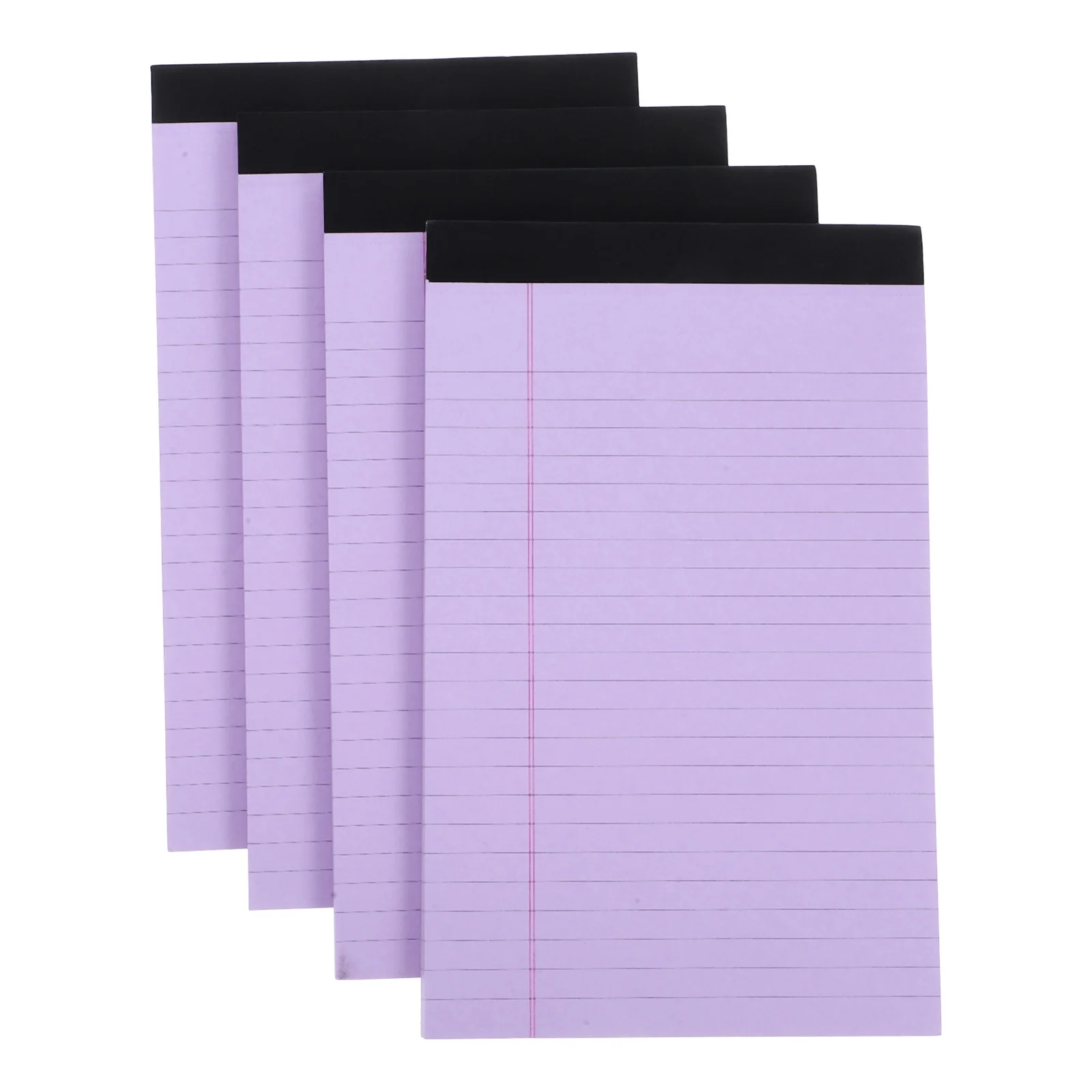 

4pcs Lined Notepad Small Legal Memo Pads Desk Reporters Convenient Paper Purple Wide Ruled Notebooks Simple Style Long Term Use
