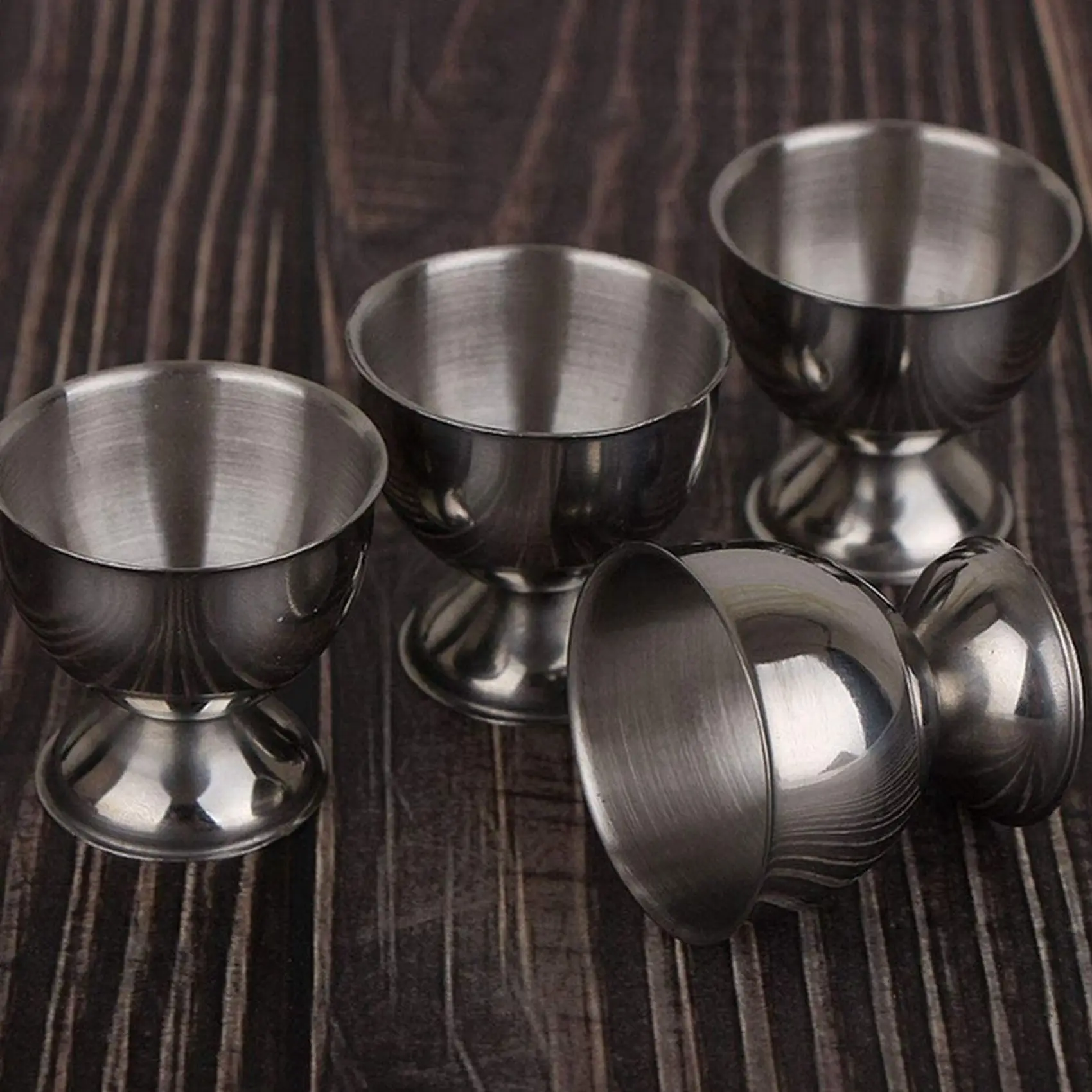 A02M-12X Egg Cups Set Stainless Steel Eggs Hard Boiled Eggs And Soft Tray Tool Holders Kitchen, Silver