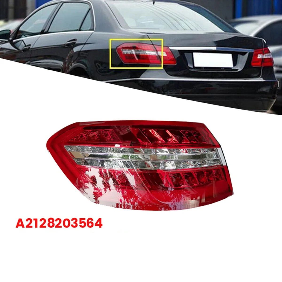 Left Rear Tail Light Outer Brake Stop Lamp A2128203564 for Mercedes-Benz E-Class W212 2009-2013 Plug Play Taillight