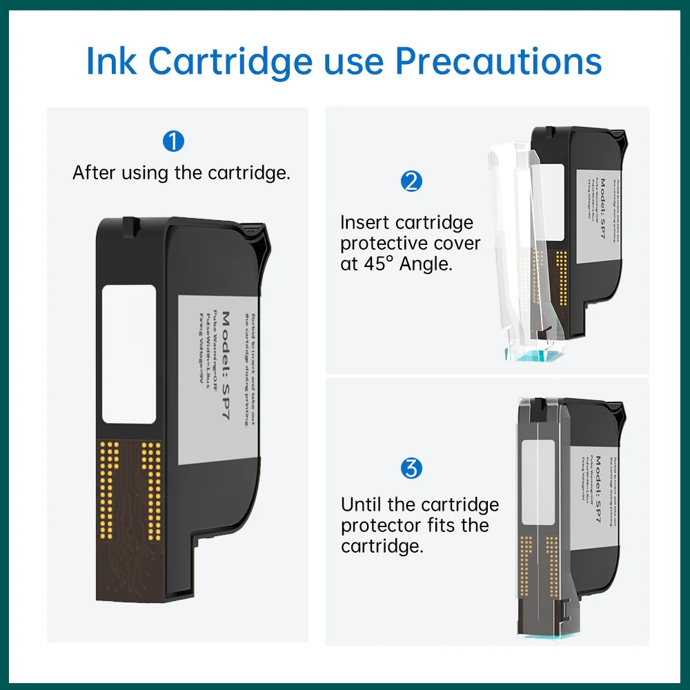 Willita 25.4mm Original Import Ink Cartridges No encryption for Handheld Inkjet Printer Fast Drying Waterproof Eco Solvent Black