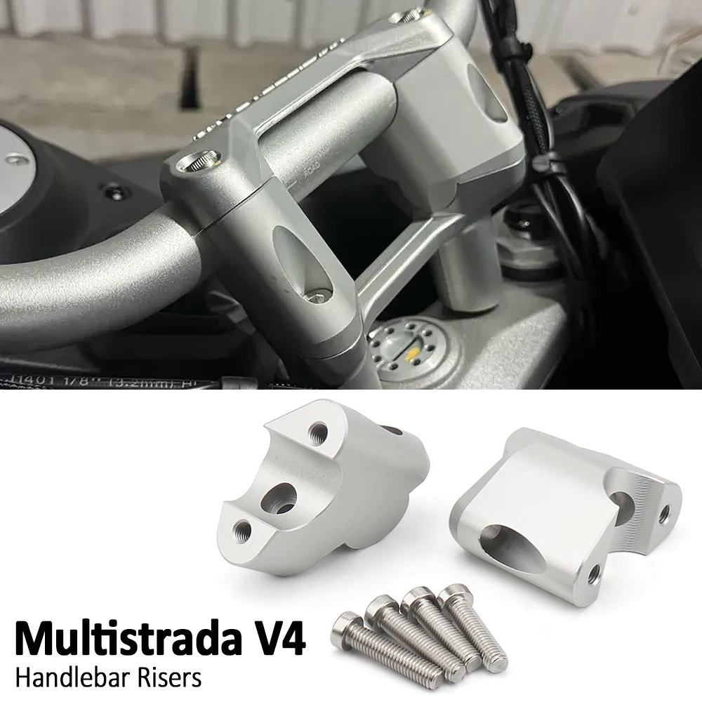 

Motorcycle For Ducati Multistrada V4 S V4S V4 Pikes Peak Rally Accessories CNC Aluminum Handlebar Riser Heightening Clamp Mount